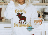 Merry Christmoose Red Plaid Hoodie